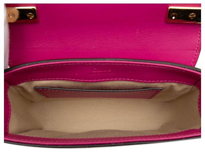 Chloé Pink Mini Tricolor Croc Embossed Calfskin C Satchel Tasche - Ansicht 4