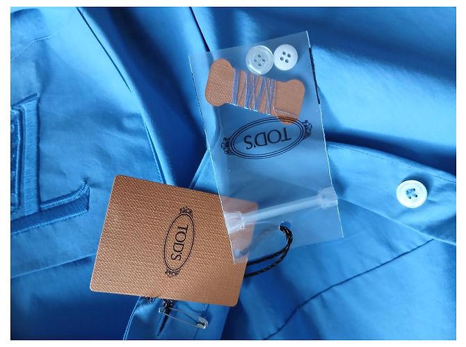 Tod's Camicia Blu in Cotone a Maniche Lunghe - vista 6