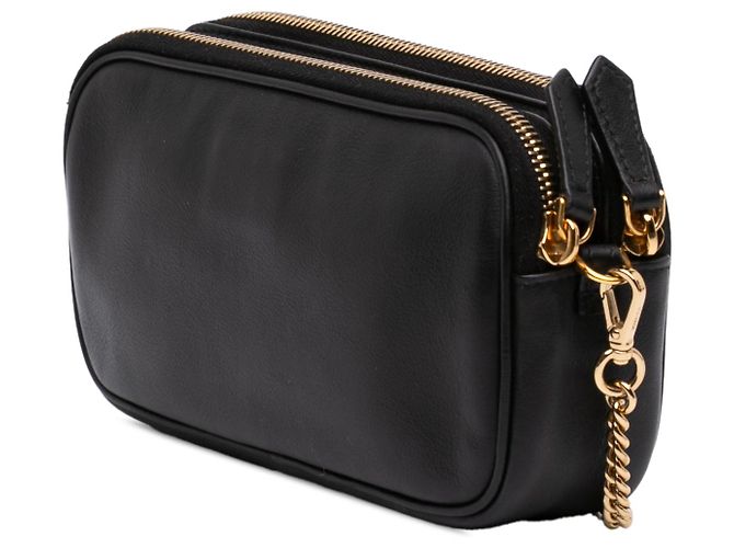 Borsa a tracolla Fendi Black Leather Easy 2 Baguette Nero - vista 2