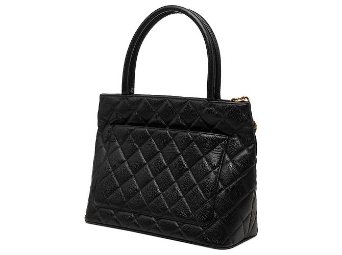 Tote Chanel Black Caviar Medallion Nero - vista 2