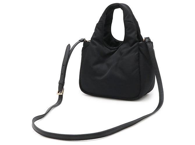 Borsa Prada Black Mini Padded Re Nylon Bow Satchel - vista 2