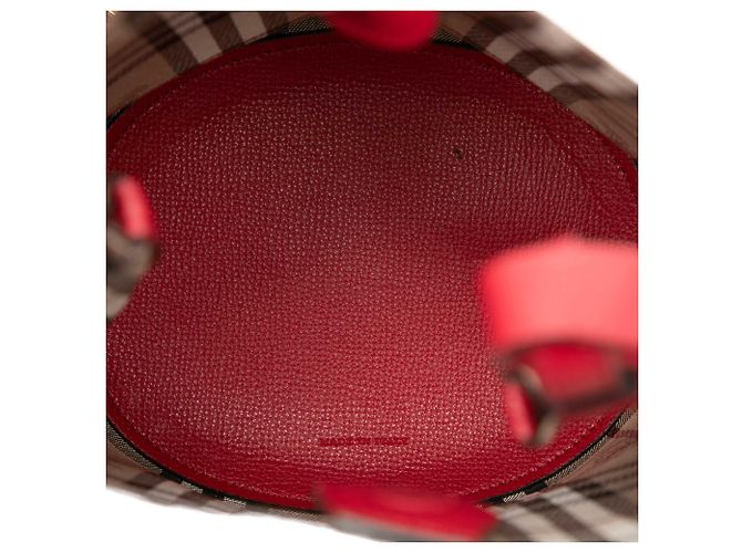 Borsa a secchiello Lorne in pelle di vitello granulata rossa Burberry Rosso - vista 4