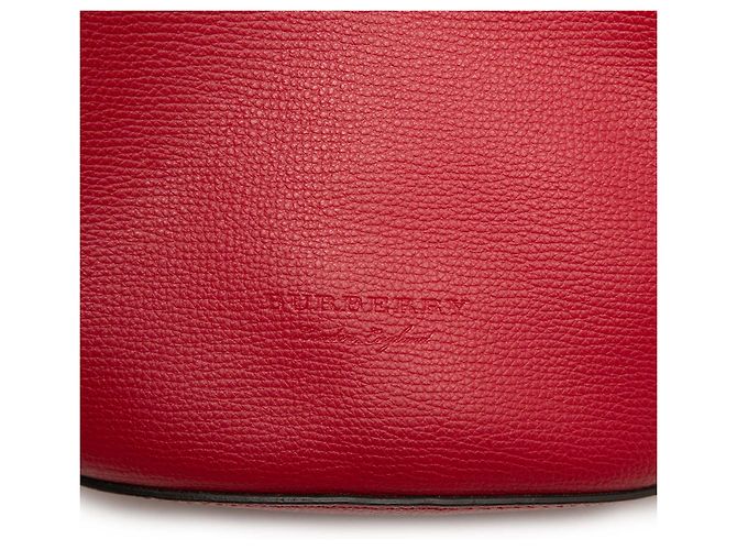Borsa a secchiello Lorne in pelle di vitello granulata rossa Burberry Rosso - vista 5