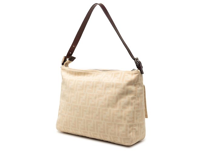 Borsa a tracolla Fendi in tela Zucca marrone Beige - vista 2