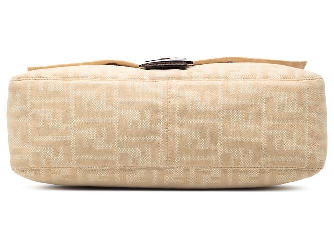 Borsa a tracolla Fendi in tela Zucca marrone Beige - vista 3