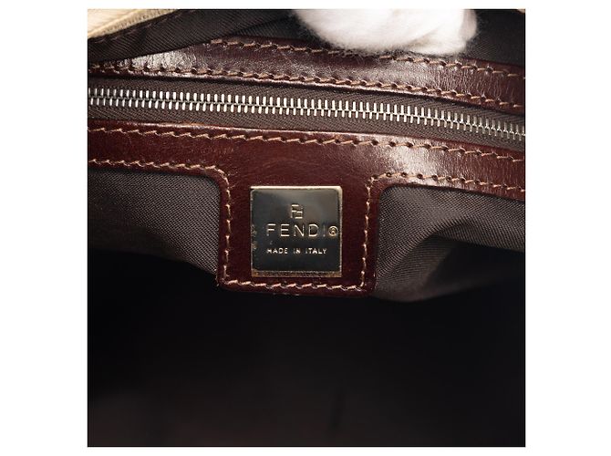 Borsa a tracolla Fendi in tela Zucca marrone Beige - vista 5
