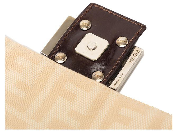 Borsa a tracolla Fendi in tela Zucca marrone Beige - vista 8
