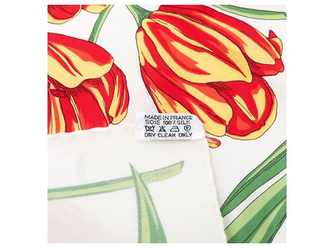 Hermès Seidentuch White Tulipomanie 45 Weiß - Ansicht 3