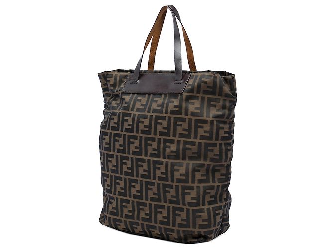 Fendi Tote aus braunem Zucca-Canvas - Ansicht 2
