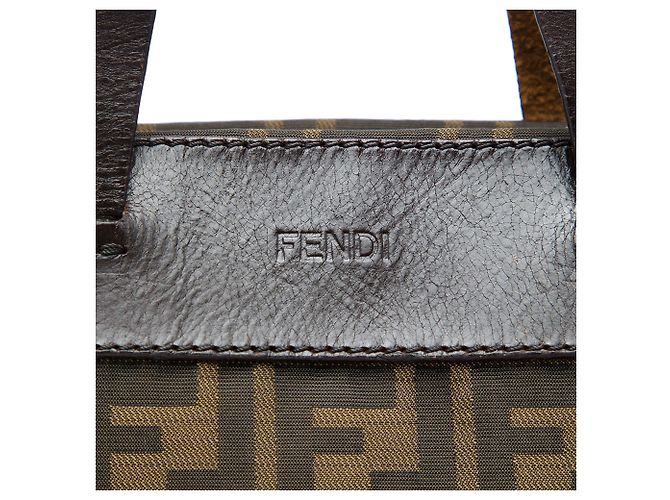 Fendi Tote aus braunem Zucca-Canvas - Ansicht 5