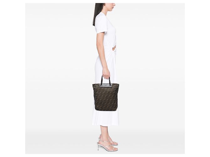 Fendi Tote aus braunem Zucca-Canvas - Ansicht 6