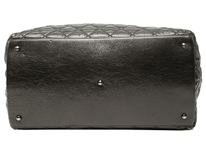 Tote Chanel Black Large Glazed Calfskin Quilted Chain Me Nero - vista 3