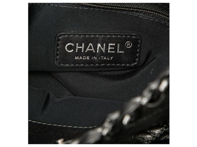 Tote Chanel Black Large Glazed Calfskin Quilted Chain Me Nero - vista 5