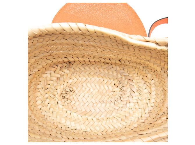 Chloé Mini Basket Marcie in Raffia Beige a tracolla - vista 4