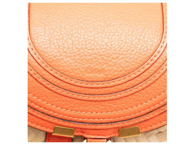 Chloé Mini Basket Marcie in Raffia Beige a tracolla - vista 5