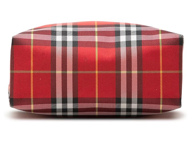 Borsa in nylon Burberry Red House Check Rosso - vista 3