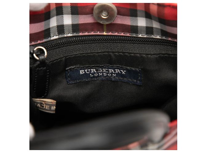 Borsa in nylon Burberry Red House Check Rosso - vista 5