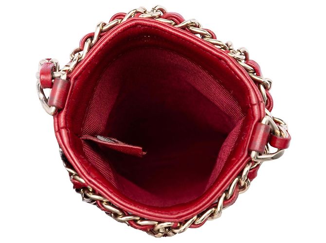 Clutch Tech Me Out in agnello rosso con catena Chanel - Ansicht 4