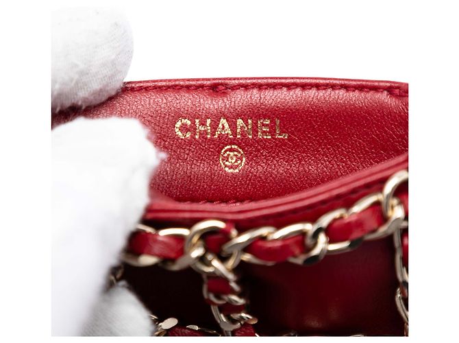 Clutch Tech Me Out in agnello rosso con catena Chanel - Ansicht 5