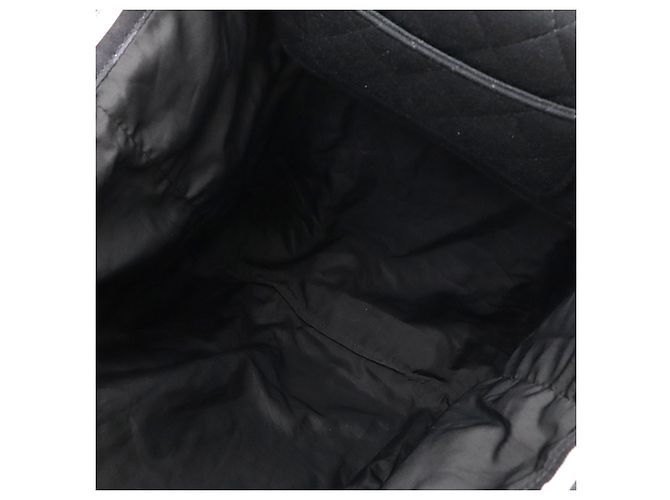 Tote Pieghevole Chanel Black Canvas Graffiti in Jersey Flap Nero - vista 3