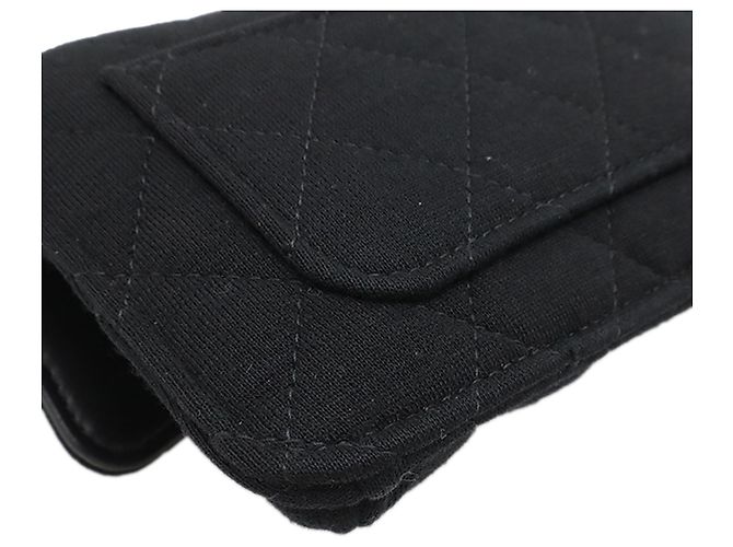 Tote Pieghevole Chanel Black Canvas Graffiti in Jersey Flap Nero - vista 5