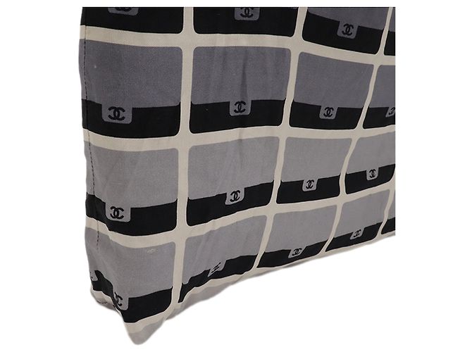 Tote Pieghevole Chanel Black Canvas Graffiti in Jersey Flap Nero - vista 7