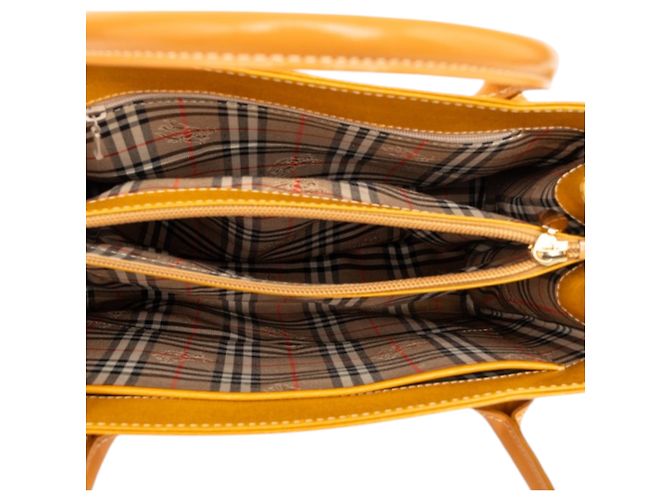 Borsa a mano in pelle di vitello giallo Burberry - vue 4