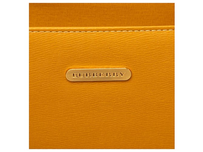 Borsa a mano in pelle di vitello giallo Burberry - vue 5