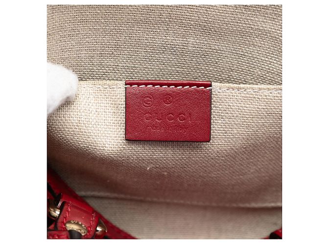 Borsa Gucci Red Mini Microguccissima Dome Satchel Rosso - vista 5