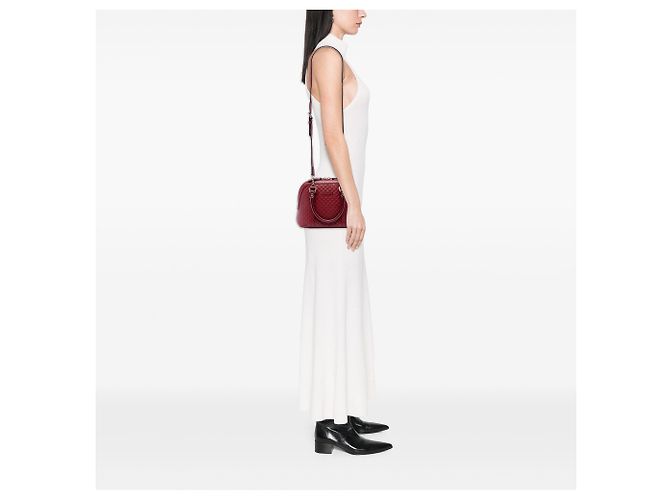 Borsa Gucci Red Mini Microguccissima Dome Satchel Rosso - vista 7