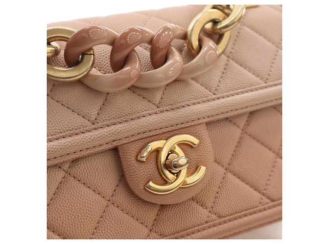 Chanel Beige Small Quilted Caviar Sunset On The Sea Flap - vista 10
