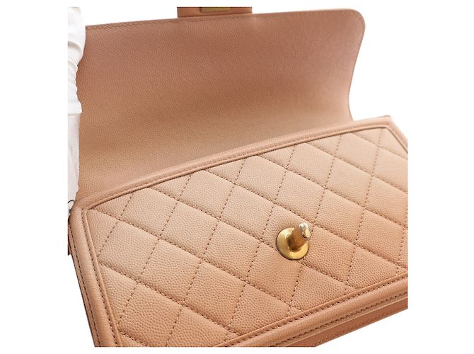 Chanel Beige Small Quilted Caviar Sunset On The Sea Flap - vista 11