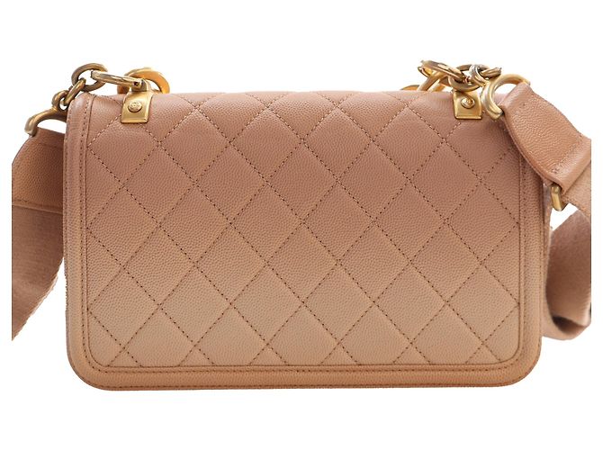 Chanel Beige Small Quilted Caviar Sunset On The Sea Flap - vista 2