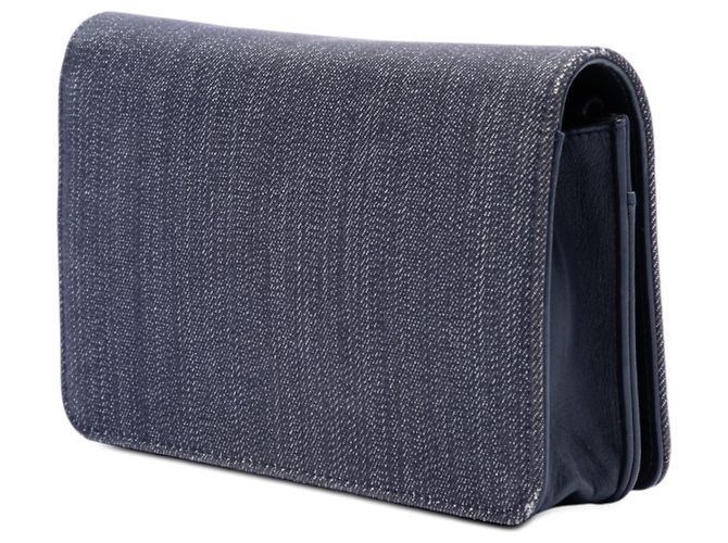 Portafoglio con Catena Chanel Blue Denim Deauville Blu navy - vista 2