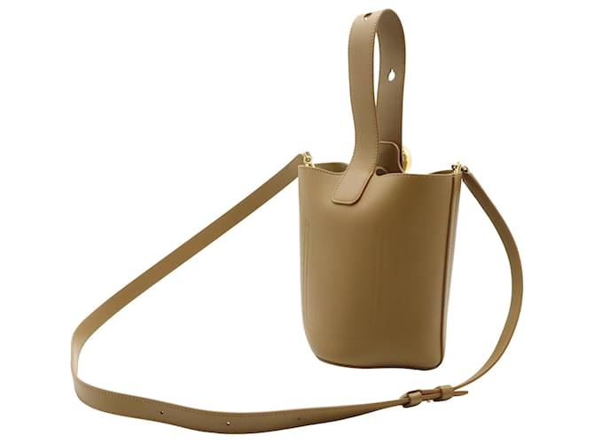 Borsa a secchiello LOEWE Brown Mini Leather Pebble Marrone - vista 2