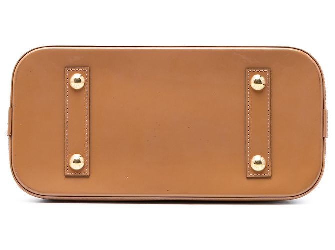 Louis Vuitton Alma PM in monogram vernis marrone Caramello - vista 3