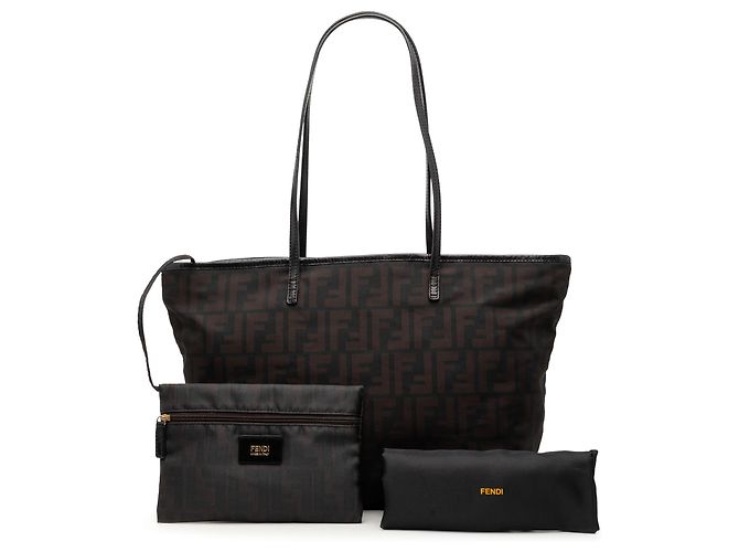 Fendi Black Small Zucca Nylon Roll Tote Schwarz - Ansicht 7