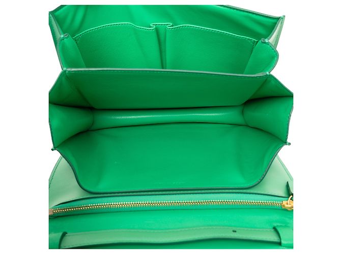 Céline Celine Green Medium Calfskin Classic Box Verde - vista 4