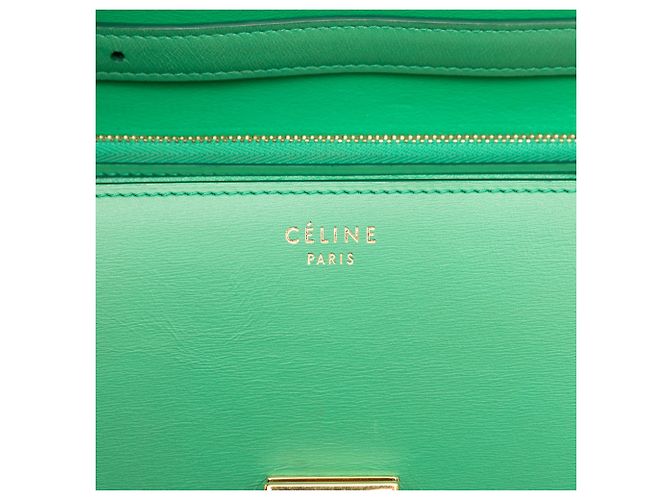 Céline Celine Green Medium Calfskin Classic Box Verde - vista 5