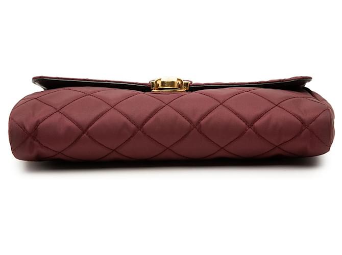 Prada Red Impuntu Tessuto Chain Crossbody Rosso Bordò - vista 3
