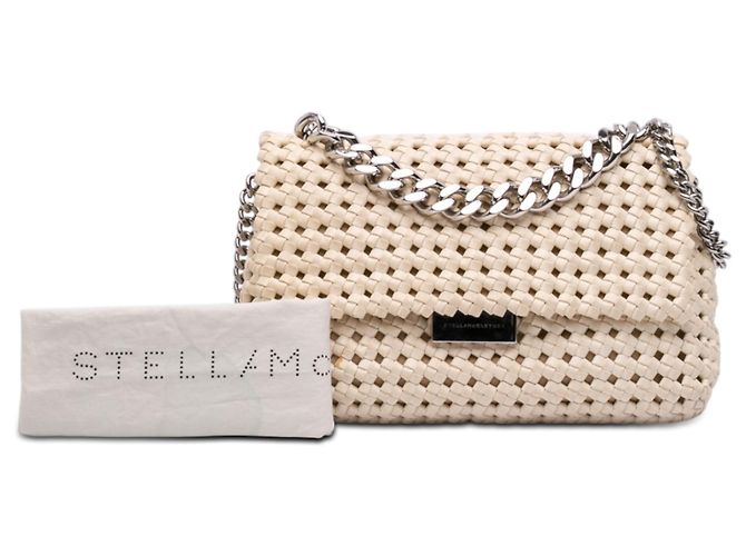Stella Mc Cartney Borsa a mano Becks in ecopelle intrecciata bianca Stella McCartney Bianco - vista 7