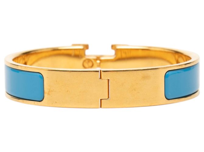 Pulsera Hermès Blue Narrow Enamel Clic H PM Azul - vista 3