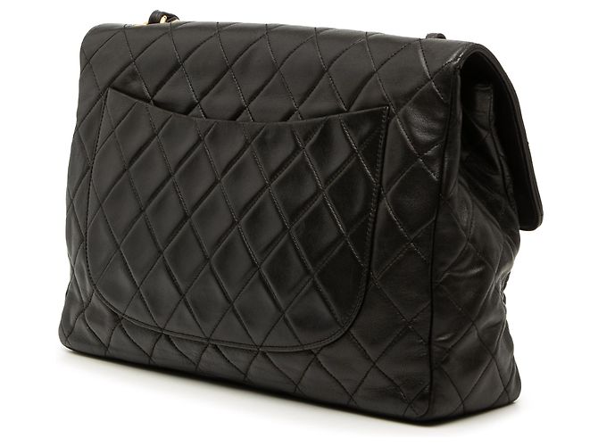 Chanel Black Jumbo XL Classic Lambskin Single Flap Nero - vista 2