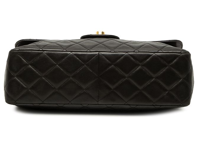 Chanel Black Jumbo XL Classic Lambskin Single Flap Nero - vista 3