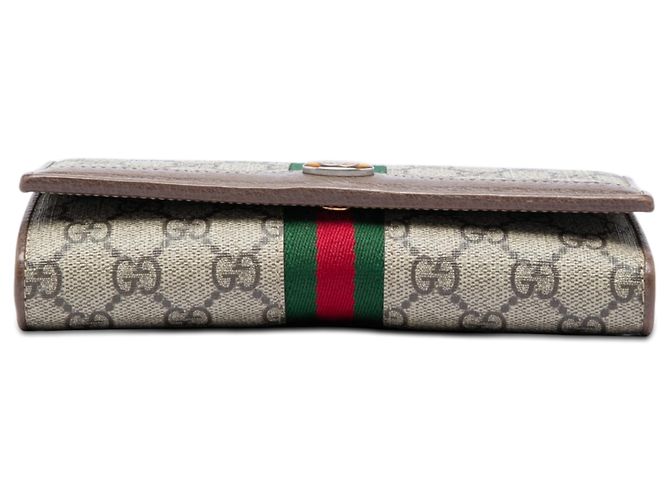Portafoglio con catena Gucci Beige GG Supreme Web Ophidia - vista 3