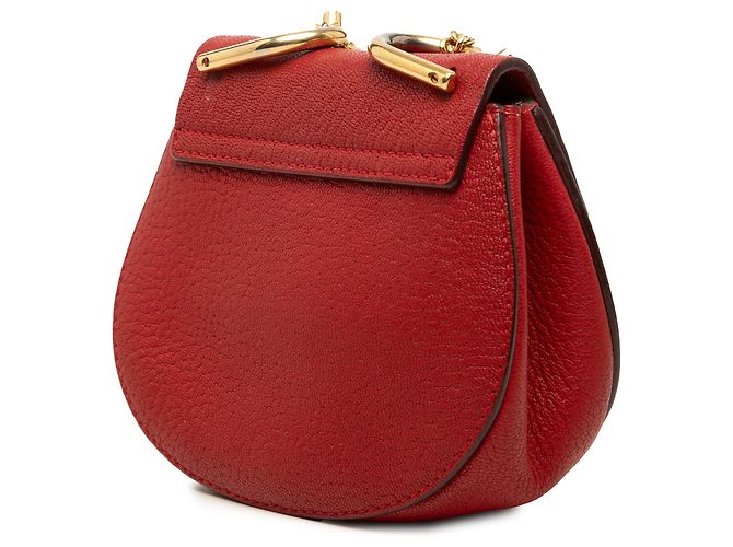 Chloé Drew Crossbody in agnello granulato nano rosso - vista 2