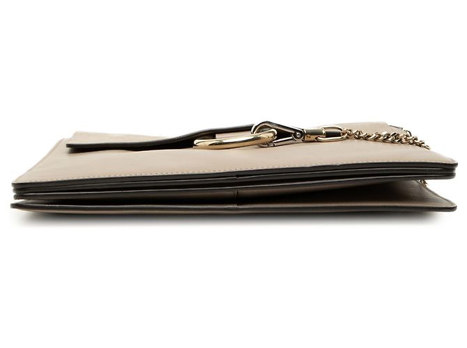 Borsa a tracolla Faye in pelle grigia media Chloé Marrone - vista 3