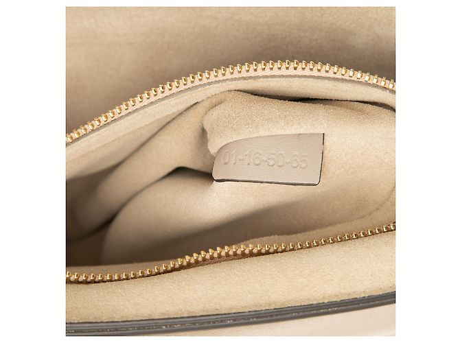 Borsa a tracolla Faye in pelle grigia media Chloé Marrone - vista 6