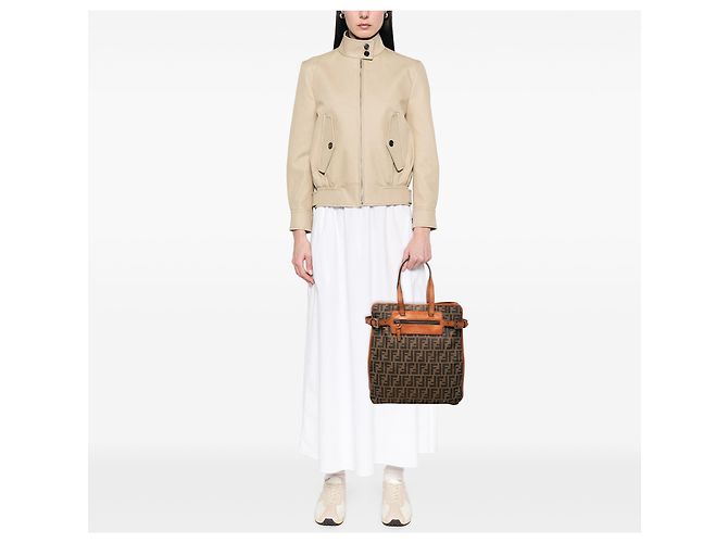 Fendi Tote aus braunem Zucca-Canvas - Ansicht 7