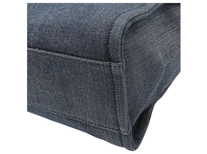 Tote Deauville in denim blu Chanel Small Blu navy - vista 5